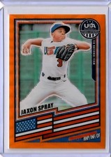 2026 Panini USA Stars and Stripes #101 Jaxon Spray Orange Wave Prizm 68/75