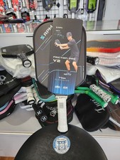 RPM Friction Pro V2 14mm Elongated Pickleball Paddle Raw Carbon Fiber Power Spin