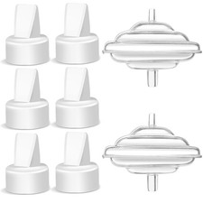 PUMPMOM-US Replacement Duckbill Valves and Backflow 8 Piece Set, White