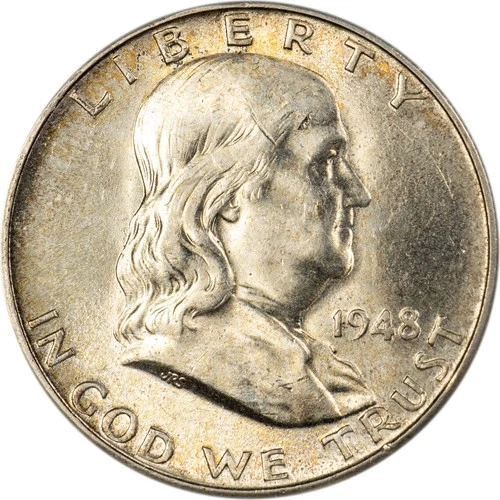 1948-D Franklin Half Dollar - FBL - Lightly Toned - UNC Details - Cleaned!