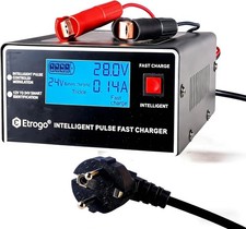Ladeger&auml;t 12V/24V 10A LCD-Display 5-Stufen f&uuml;r Autobatterie Motorrad Boote EFB