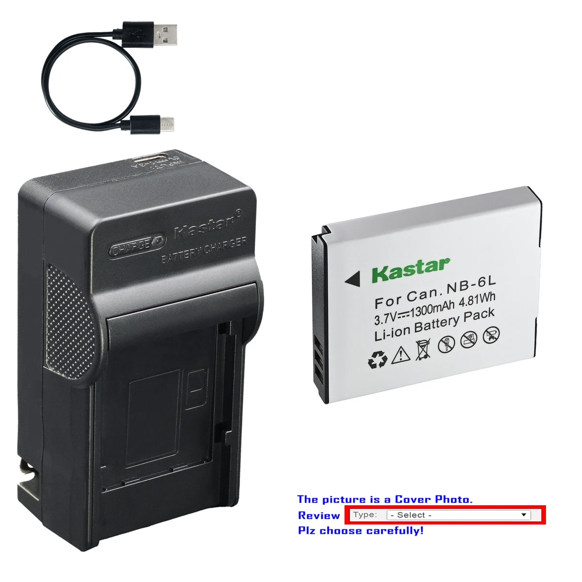 Kastar Battery AC & USB-C Charger for Minolta MND20 MND23 MN50WP