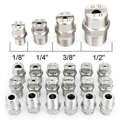 Edelstahl Flachstrahldüse 1/2'' 1/4'' 1/8'' 3/8'' Hochdruckreinigerdüse 65 Grad