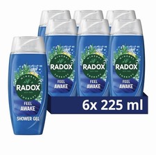 X 6 Radox Feel Awake Shower Gel (Sea Minerals & Fennel) New 6 x 225ml Bottles 6.01 per litre