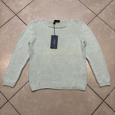 Weekend Max Mara Sweater Womens Large Pastel Green Cotton Knit Crewneck Italy