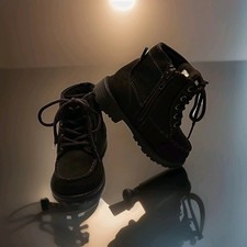 THE CHILDRENS PLACE Toddler Boys Lace-Up/Zipper Mid-Top Boots Choc Brown Size 7T