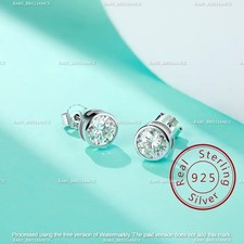 2.40Ct Round Cut Diamond Bezel Stud Earrings Solid 14K Yellow Gold Finish 6MM