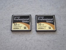 Two 2 Lexar 32GB Professional 1066x CompactFlash Memory Card UDMA 7 ...
