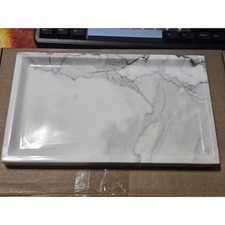 White Faux Marble Vanity Tray 10x6 Decorative Bathroom Counter Organizer