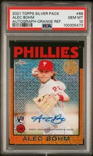 2021 TOPPS SILVER PACK 1986 CHROME PROMO #68 ALEC BOHM 8/25 PSA 10