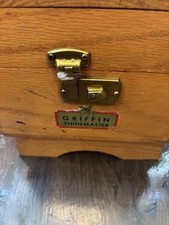 Griffin Shinemaster Vintage Wooden Shoe Shine Box with Brushes and Accessories