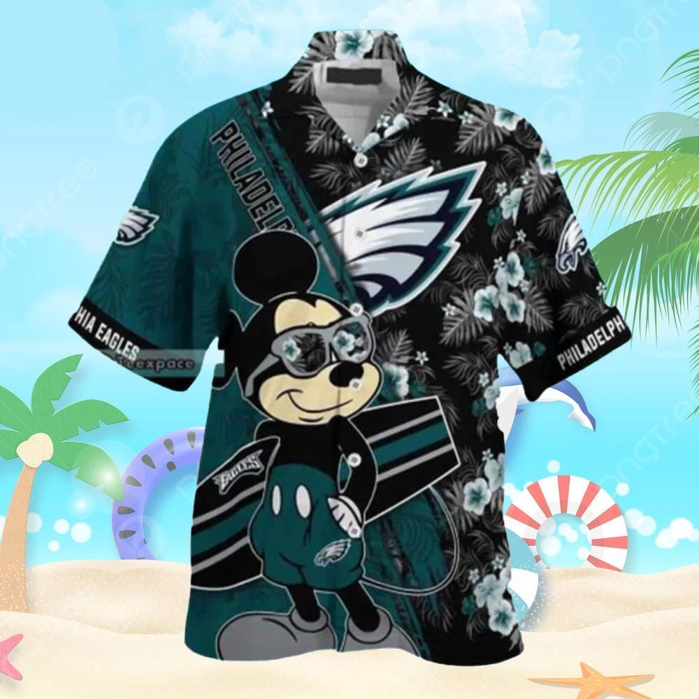 Disney Mickey Mouse Philadelphia Eagles Hawaiian Shirt
