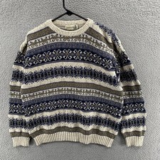 Vintage Fieldmaster Sweater Mens XL Multicolor Fair Isle Knit Pullover Heavy 90s