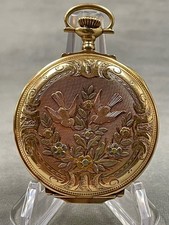 ANTIQUE 1912 ELGIN 14K TRI GOLD POCKET WATCH FULL HUNTER CASE 16s WORKS