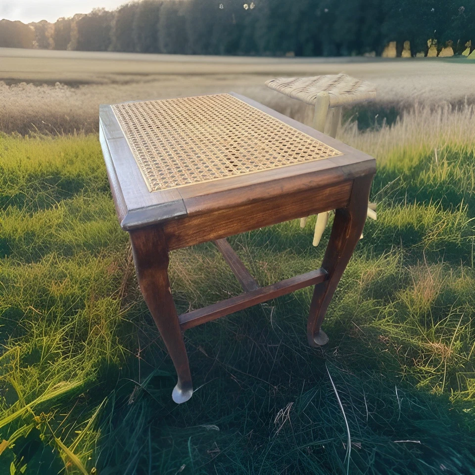 Vintage Queen Anne Style Table Piano Bench Antique Foot Rest Vanity Stool - Image 3 of 3