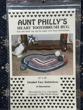Vintage Aunt Philly's Toothbrush Rug Pattern Heart Shaped Rug 27  x 32  1986