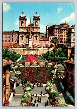 1973 Rome Spanish Steps Piazza di Spagna Trinità dei Monti Italy Postcard