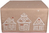 Clayre Eef TischläUfer Lebkuchenhaus 50X140 Cm Braun Baumwolle Landhausstil
