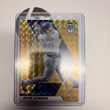 2021 Panini Mosaic Pete Alonso #120 Gold Mosaic Prizm 3/10 New York Mets