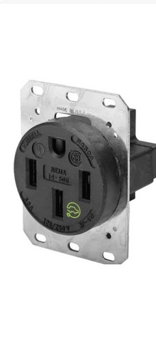 Hubbell HBL9450A RTP 3-polig 4-adrig Erdung - 50A 125/250V 14-50R - schwarz 9450A