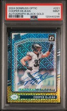 2024 PANINI DONRUSS OPTIC #221 COOPER DEJEAN AUTOGRAPH-BLACK GOLD /60 | PSA 9