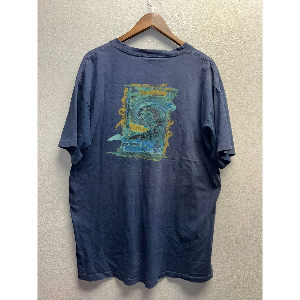 Vintage Timberland Weathergear Shirt Blue Surf Art Artwork Graphic Tee VTG XL View 6