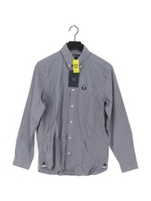 Fred Perry Men's Shirt S Grey 100% Cotton Basic New with tags