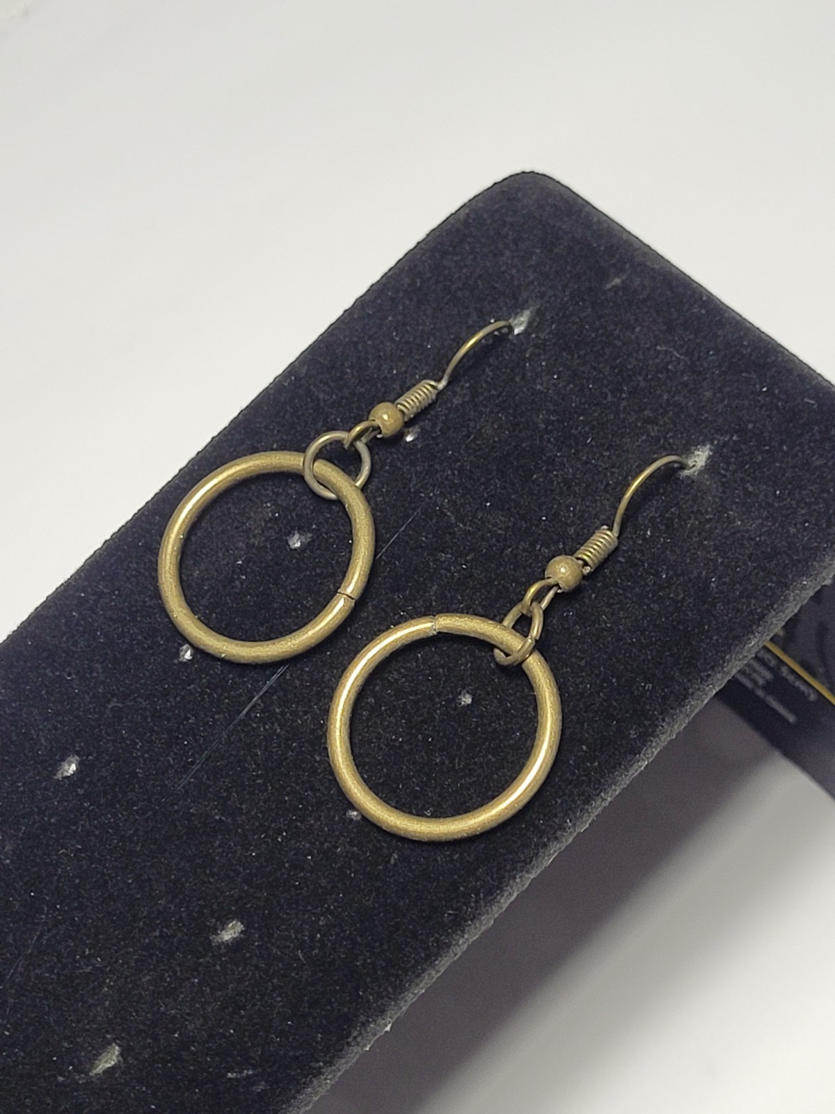 Vintage Style Bronze Tone Hoop Earrings Simple Dangle Hook Jewelry Gift