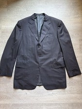 Blazer Ermenegildo Zegna 15 Milmil 15 Gris Oscuro Rayas Sutiles 100% Lana IT46