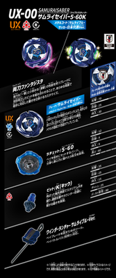 PSL Beyblade X UX-00 Samurai Saber 5-60K Metal Coat Samurai Blue
