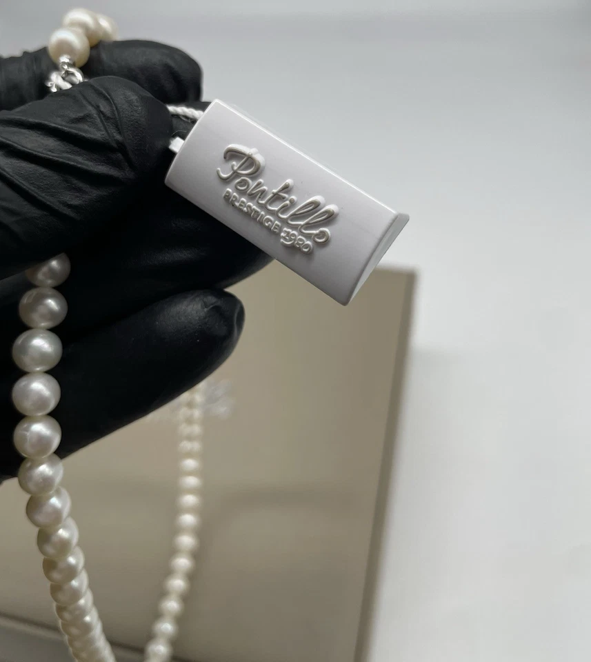 COLLANA IN PERLE DI ACQUADOLCE COLTIVATE ORO BIANCO 18K DONNA POSTILLO GIROCOLLO - Immagine 3 di 4