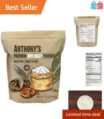 Non-Irradiated Diastatic Malt Powder 1.5 lb - Elevate Your Baking Creations