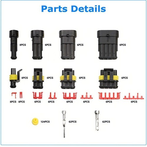 708/352/240PCS Waterproof Electrical Wire Connector Plug 1/2/3/4 Pin Terminals - Picture 15 of 19