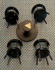 Vintage Dollhouse Miniature Black Enamel Rnd.Table/4 Chairs *Hand Painted*  — photo 2