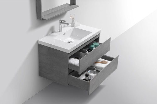 BOHEMIA LINA 36" WALL MOUNTED BATH VANITY WITH REINFORCED ACRYLIC SINK \MOB36 - Picture 26 of 74
