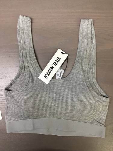Steve Madden Women's Ribbed Stretch Bralette , Heather Grey , M - Bild 3 von 3