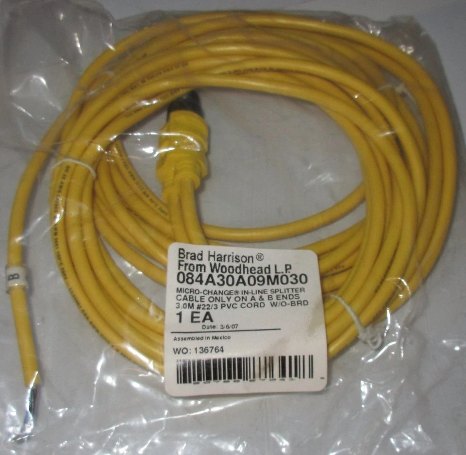 Brad Harrison WOODHEAD 084A30A09M030 MIC IN-LINE SPLITTER 3M CABLE Micro-Change - Image 4 of 4