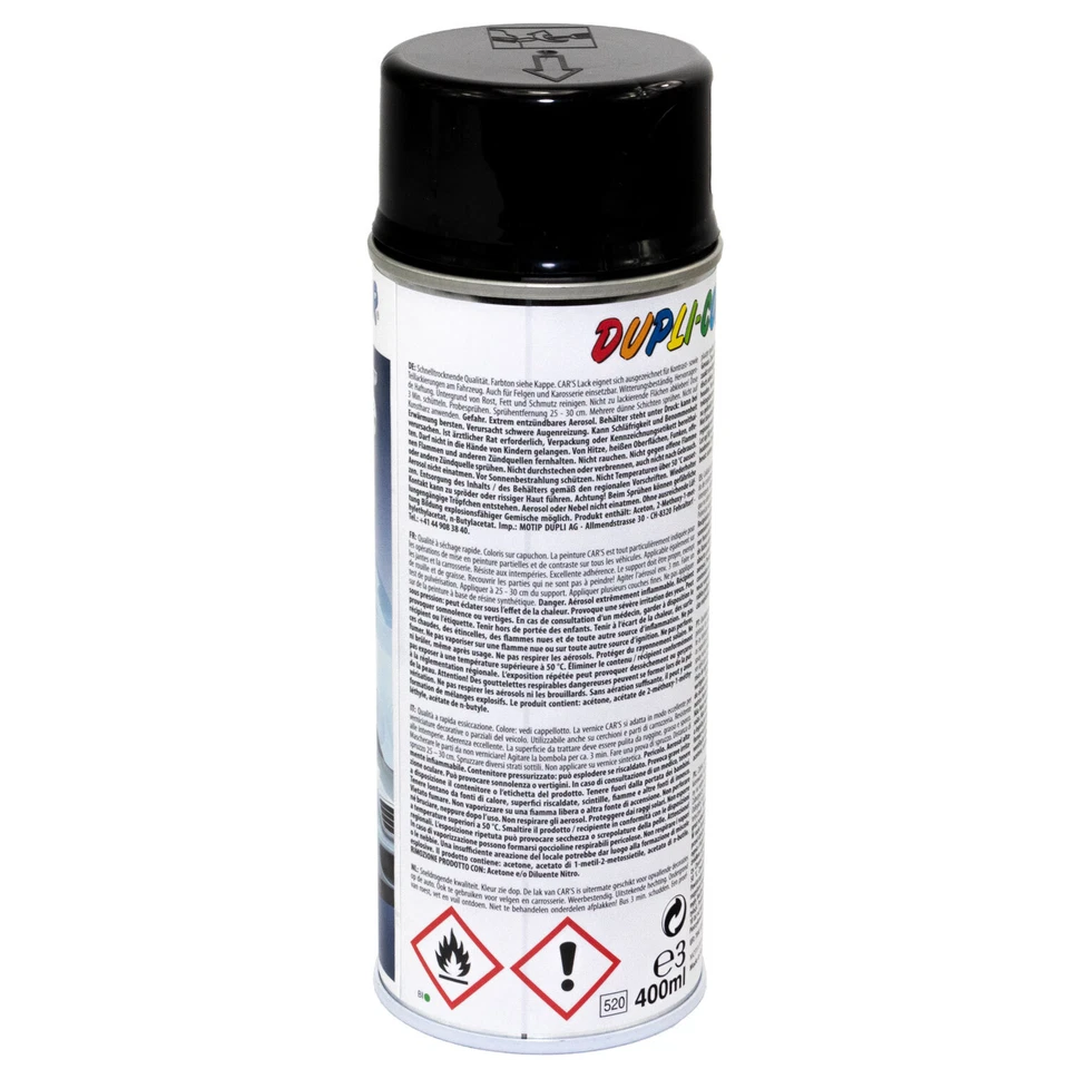 Schwarz glänzend DUPLI-COLOR Cars Lackspray 400 ml 385865 Lack Spray Sprühlack - Bild 4 von 4