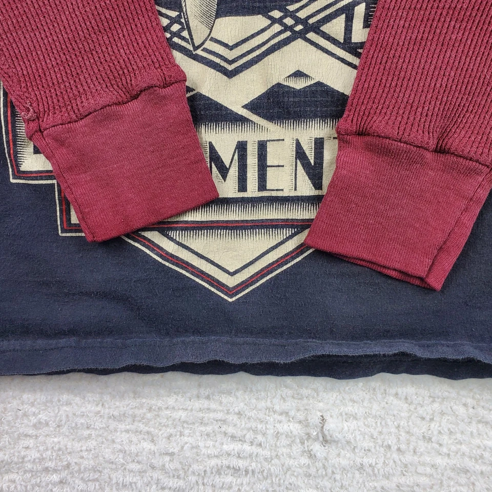 Element Men's Thermal Striped Sleeve T-shirt Small Layered Y2K Skater - Image 4 of 4