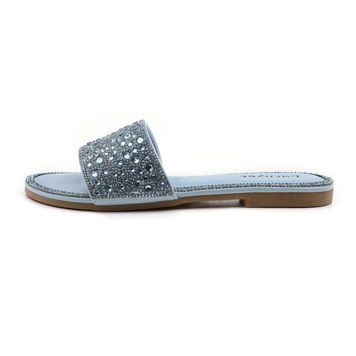 Sandalias planas Lurnyet para mujer con adornos de cristal con estrás y tachuelas - Imagen 4 de 63