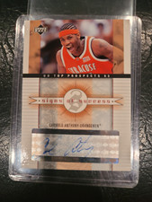 2003-04 UD Top Prospects Carmelo Anthony Rc Auto Signs Of Success MELO SYRACUSE