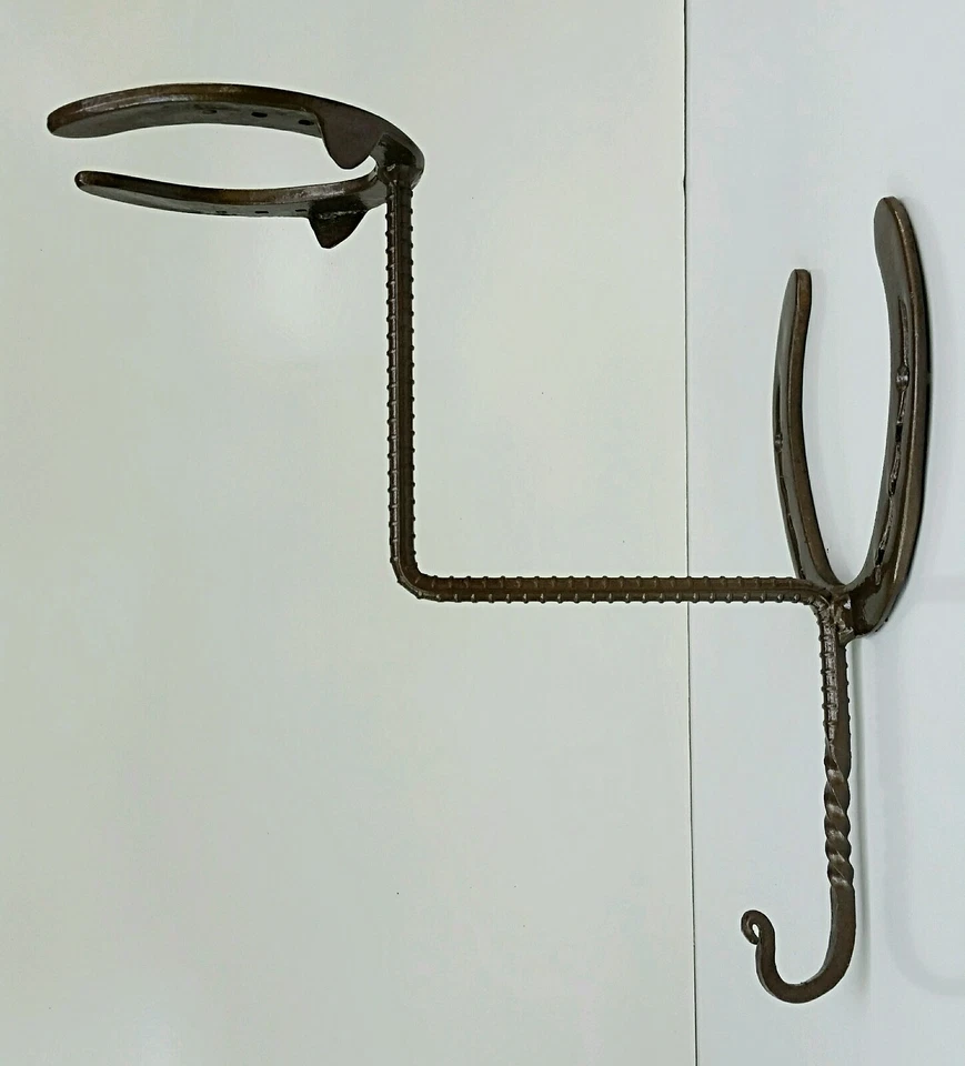 Cantidad de 2 - Herrero, herraduras reales, sombrero de vaquero/estante de abrigo hecho en Estados Unidos Foto 2 de 4