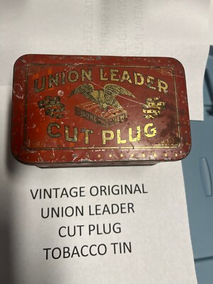 union leader tobacco tin history ANTIQUE UNION LEADER CUT PLUG TOBACCO TIN