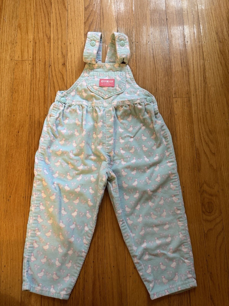 Vintage OshKosh B'gosh 90's Blue And Pink Duck Corduroy