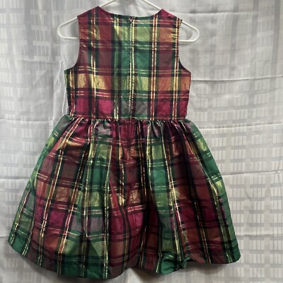 bonnie jean metallic plaid dress Amazon.com: Bonnie Jean Girl's Christmas Dress