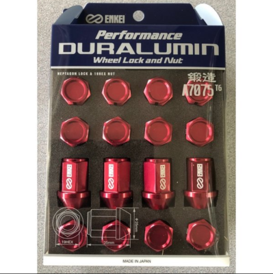 Enkei GENUINE OEM Lug Nut Lock Nuts Set for 4H 19HEX 35mm M12 P1