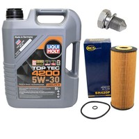 MotoröL Set 5W-30 5 Liter + ÖLfilter SH 420 P + Schraube FüR Audi Seat Skoda VW