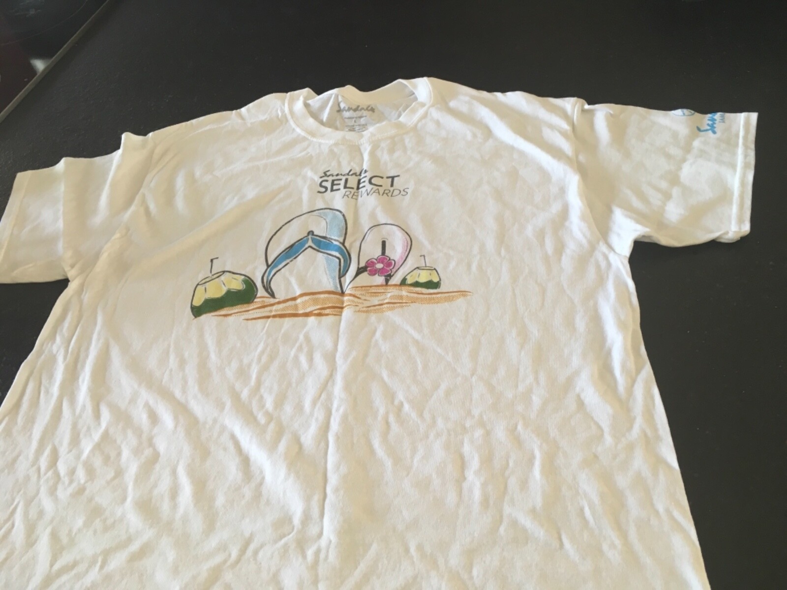SANDALIAS SELECT RECOMPENSAS JAMAICA CAMISETA BLANCA TALLA L, no usada