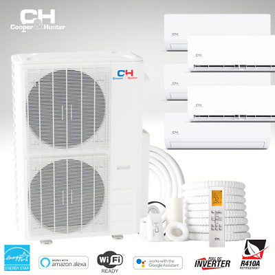 55000 BTU Five 5 Zone Mini Split Heat Pump Air Conditioner 9K+9K+12K+12K+12K