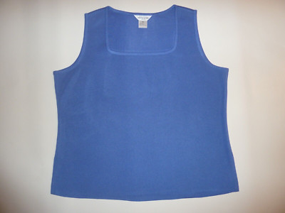 Exclusively Misook Beautiful Blue Acrylic Blouse Shirt Top Shell Tank 2X